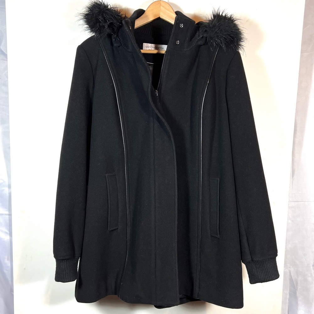 Liz Claiborne wool jacket with removable hood